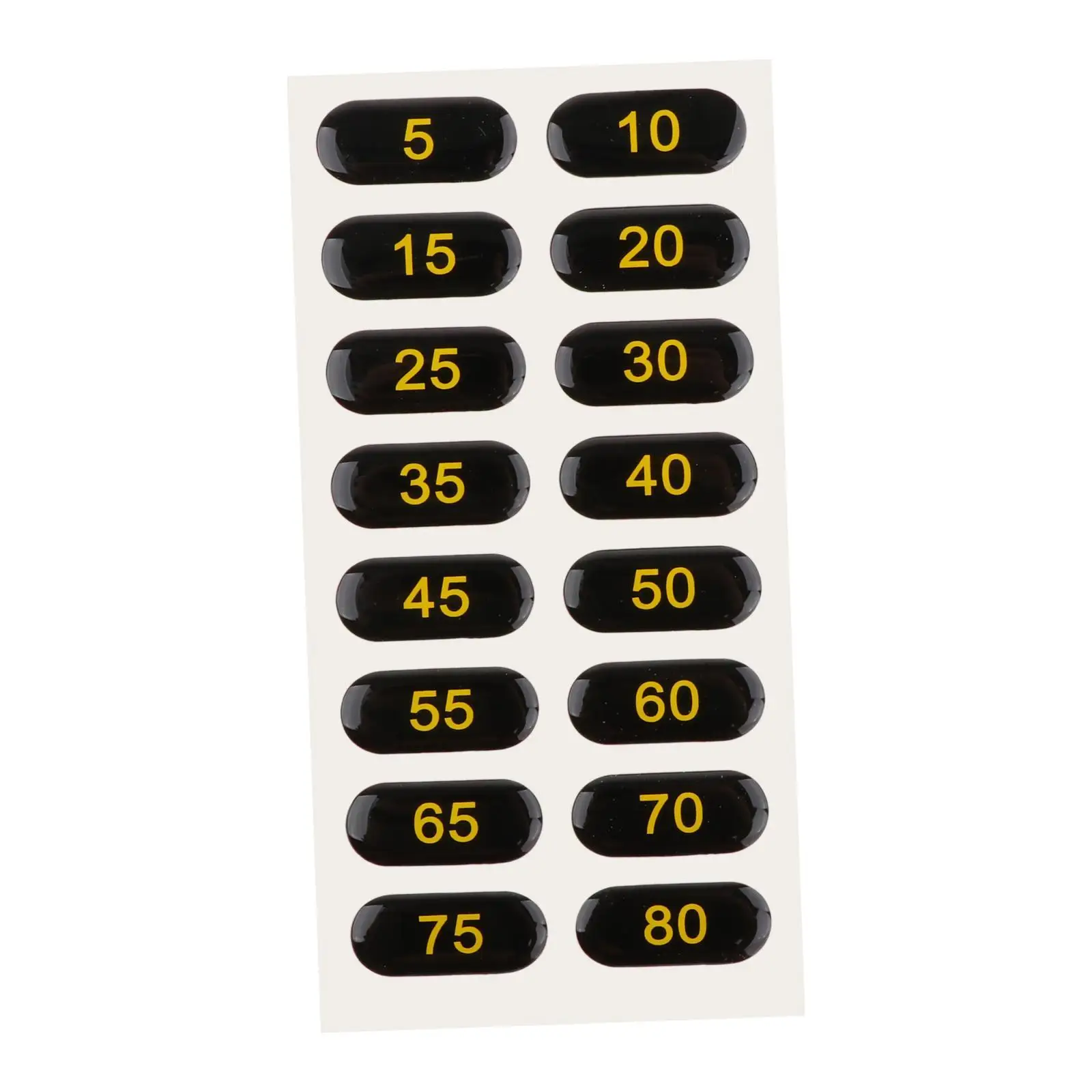 Weighted White Number Stickers PP Sheet for Fitness Equipment Gym Resistance Bands Set Label Identification