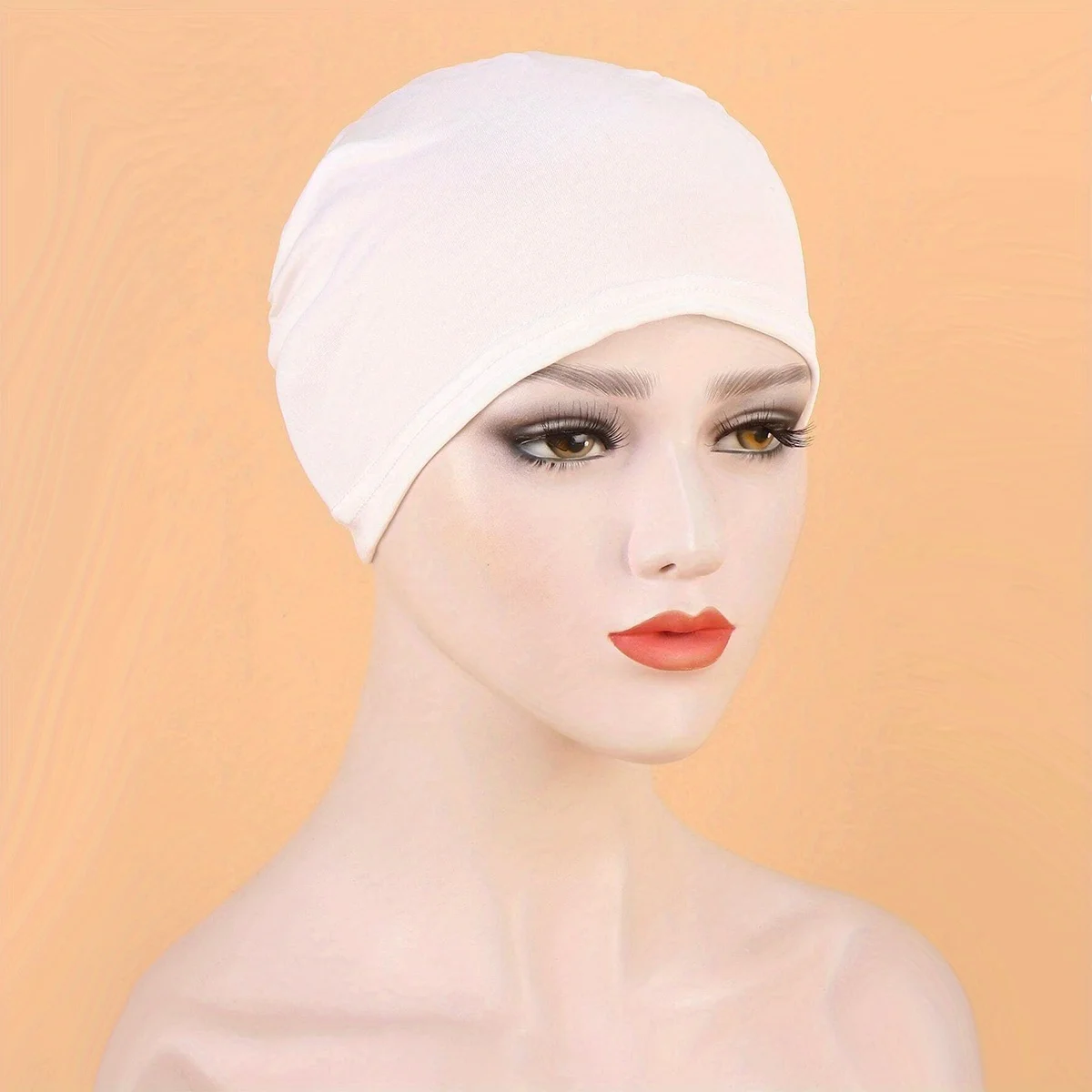 1pc Solid Color Simple Turban Cap Elastic Inner Cap Head Wraps Casual Bonnet Underscarf Ramadan Hijab Head Scarf Chemo Hats