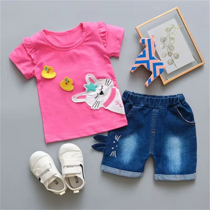 SUMMER NEW BABY WATERMELON SHORT SLEEVE TWO-PIECE 1-4 YEARS OLD LEISURE PRINTING DECORATION.