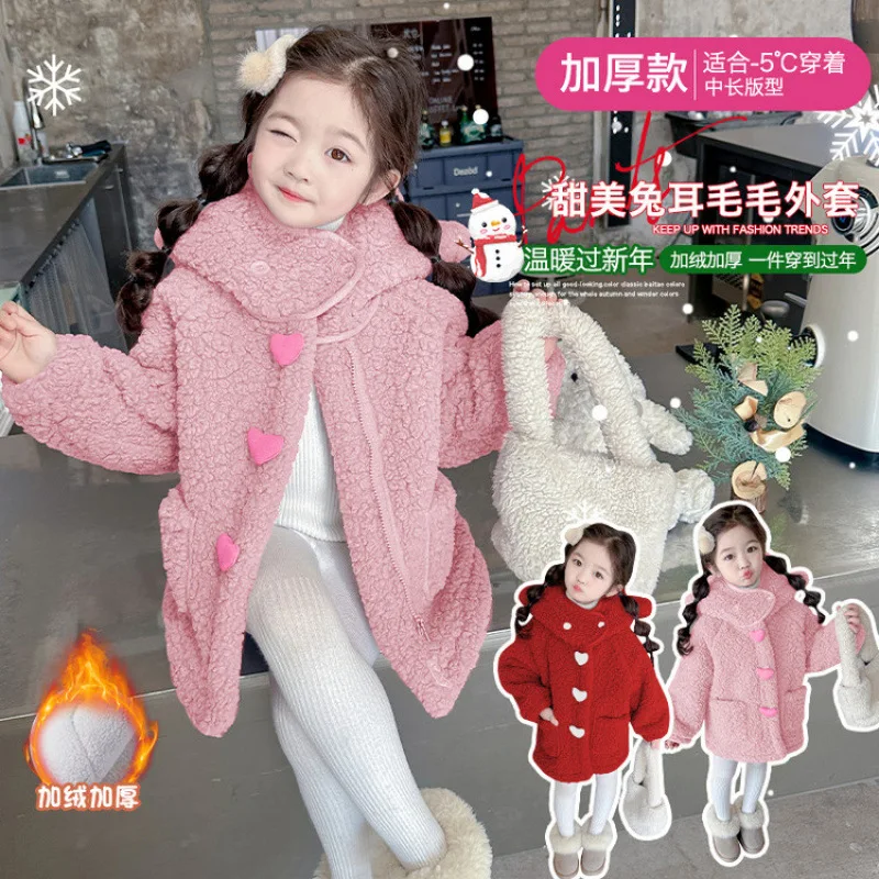 

2025 осенне-зимнее теплое пальто для девочек, пальто с капюшоном, однотонные топы, удобная новая модная детская одежда для детей от 7 до 12 лет