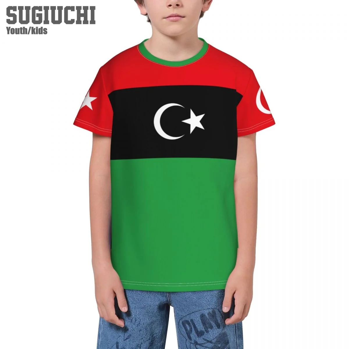 Custom Name Number Libya Flag Emblem 3D T-shirts For Kids Youth Boy/Girl Tees jersey Soccer Football Fans Gift T shirt