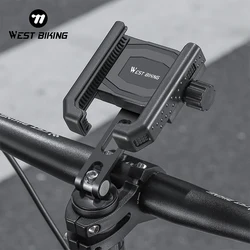 WEST BIKING 360° Rotation Bicycle Phone Holder Non-slip Stable Bike Handlebar Phone Bracket Motor Scooter Cycling Phone Stand