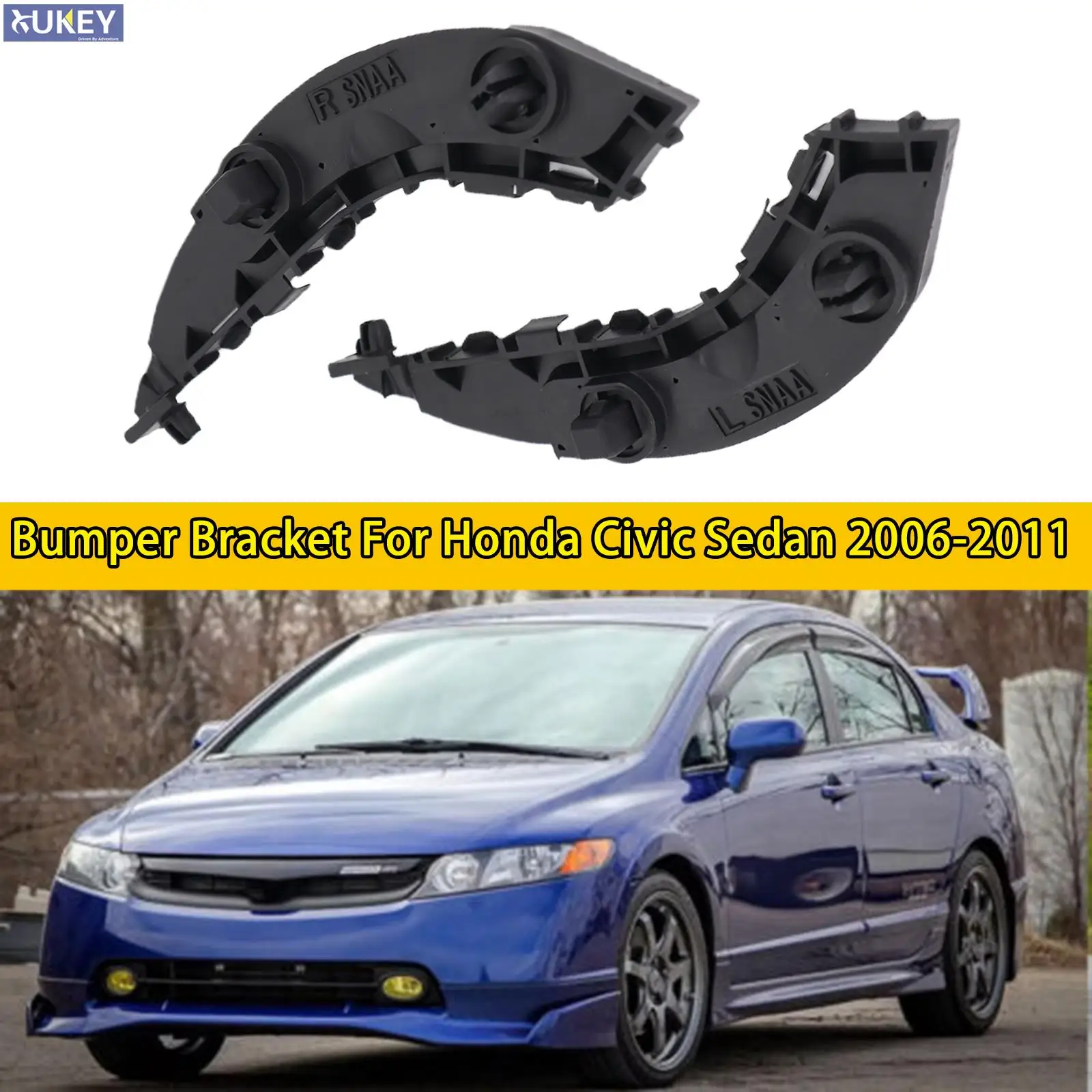 2X Bumper Support Bracket For Honda Civic 2006 2007 2008 2009 2010 2011 Replacement Car Accessories 71198-SNA-A01 71193-SNA-A01