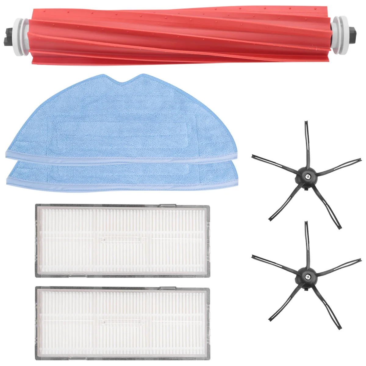 فرشاة 7 قطع لـ S7 T7S HEPA ملحق فلتر فرشاة رئيسية قابلة للفصل ممسحة قماش فرشاة جانبية جزء المكنسة الكهربائية