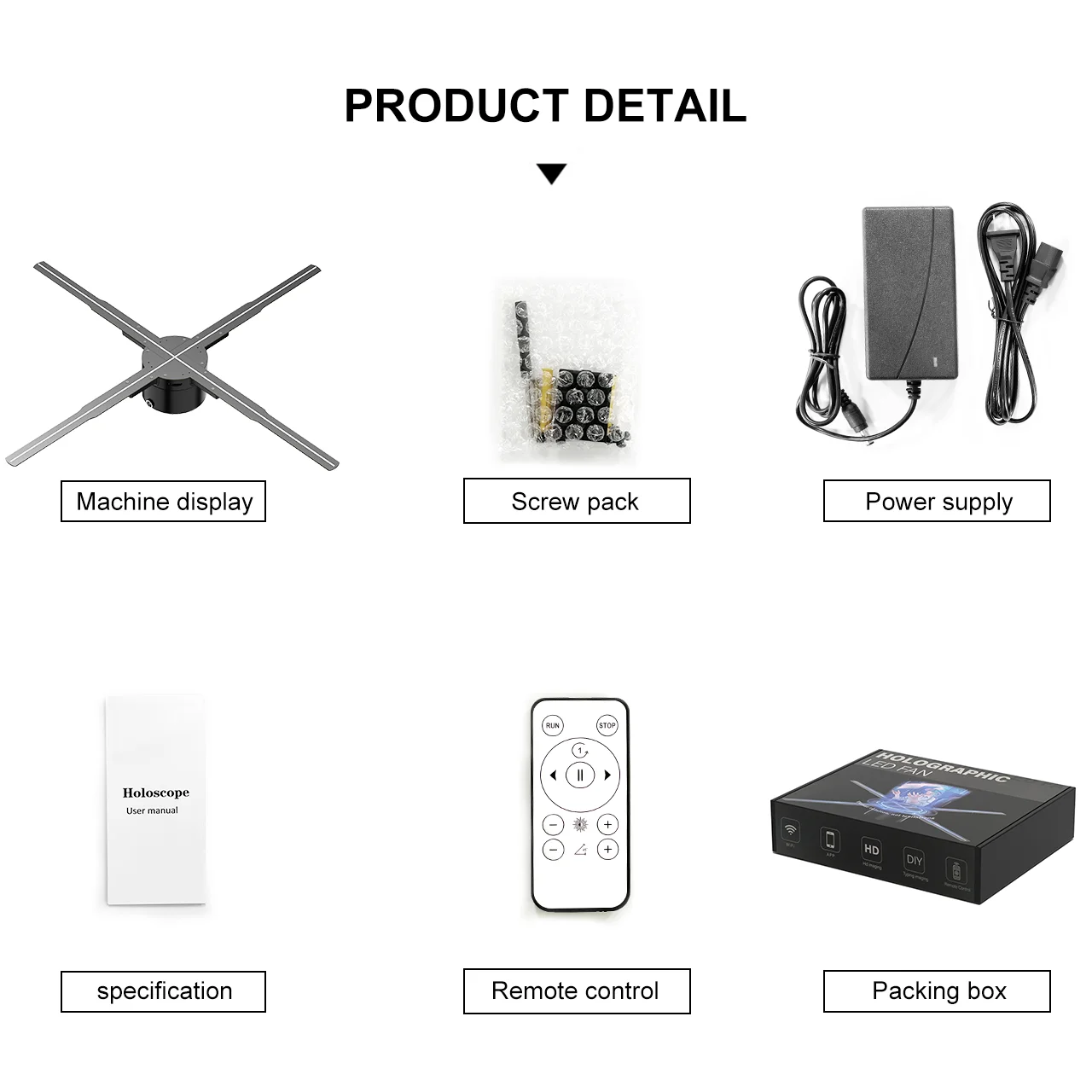 56cm HD 3d Holographic Fan Rotatable Virtual Imaging Projection Video Picture Advertising Light Projector Support Wifi Upload