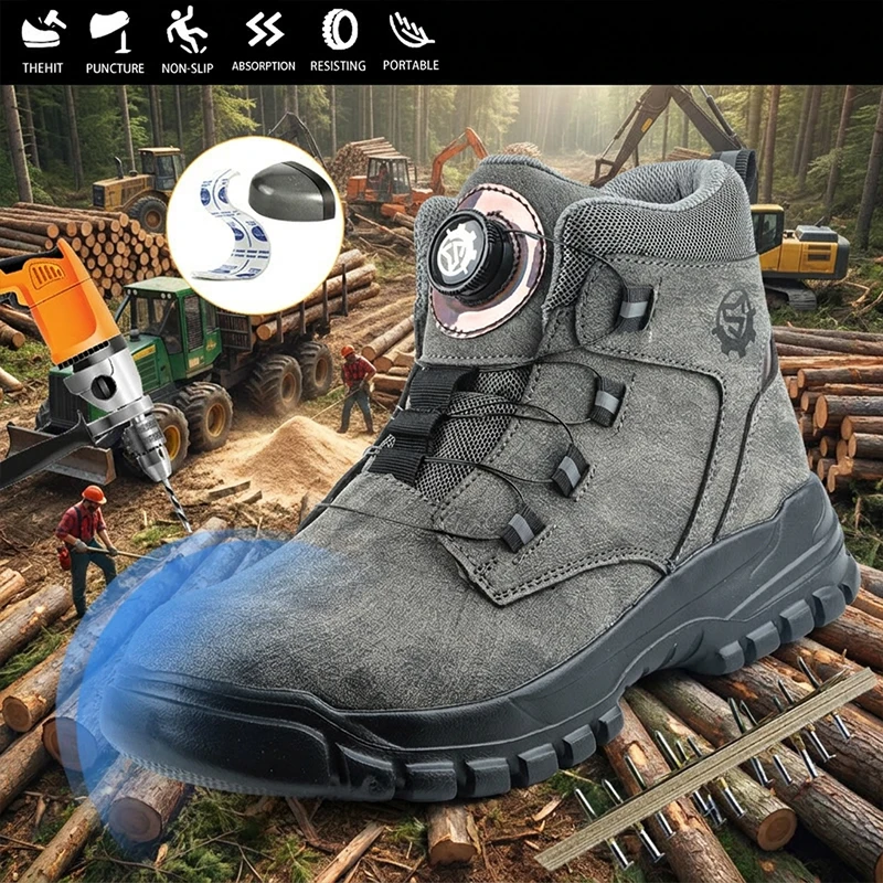 Men's and women's universal anti-shock and anti-penetration lightweight safety shoes, protective shoes, work shoes, labor boots - view 5