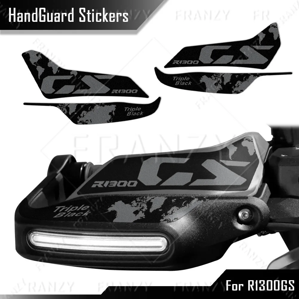 Motorcycle HandGuard Stickers Hand Guard Decals Waterproof For R1300GS R 1300GS ADV Adventure Triple Black