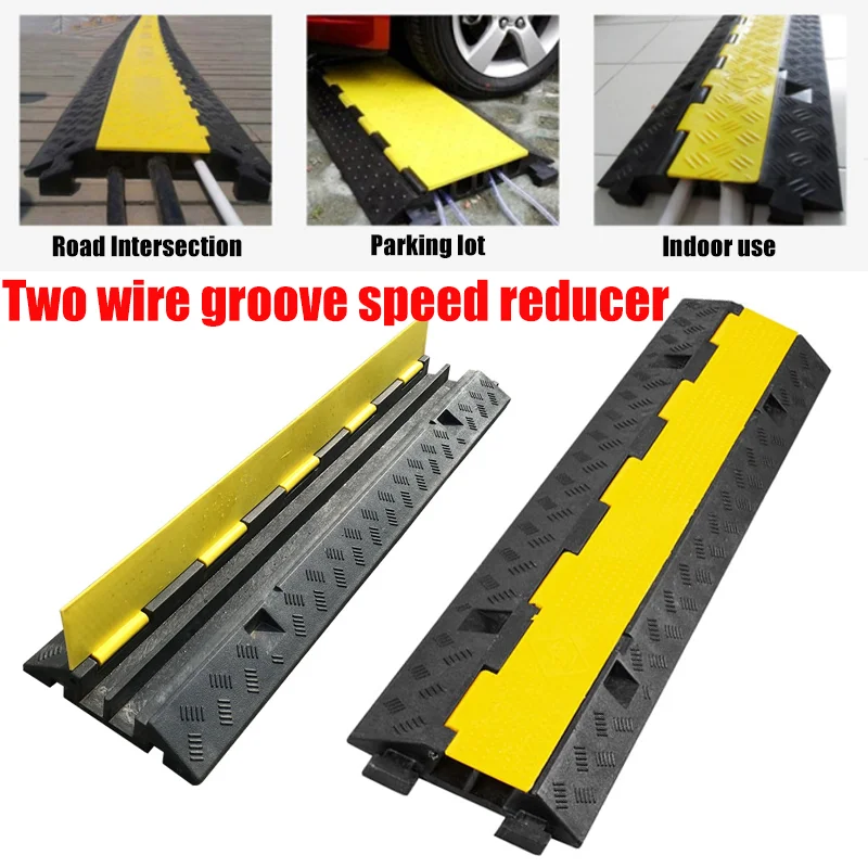 2/3 Pcs  Car Wheel Ramp Speed Bumps Cable Protector PVC Parking Lots Driveway Traffic Rubber Pressure Groove Car Wash Room Tool