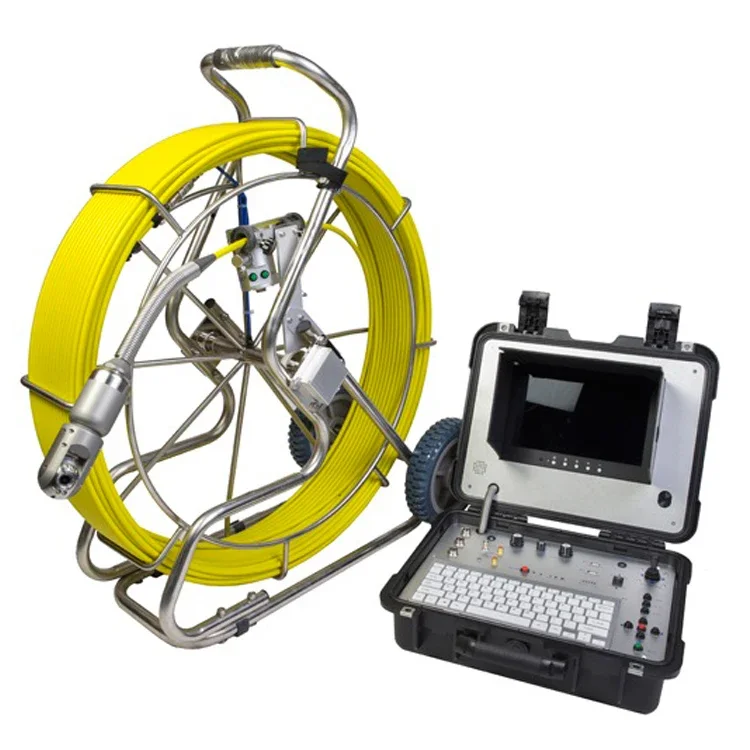 Rotating Camera Push Rod Pan Tilt Drain Sewer Pipe Inspection Camera