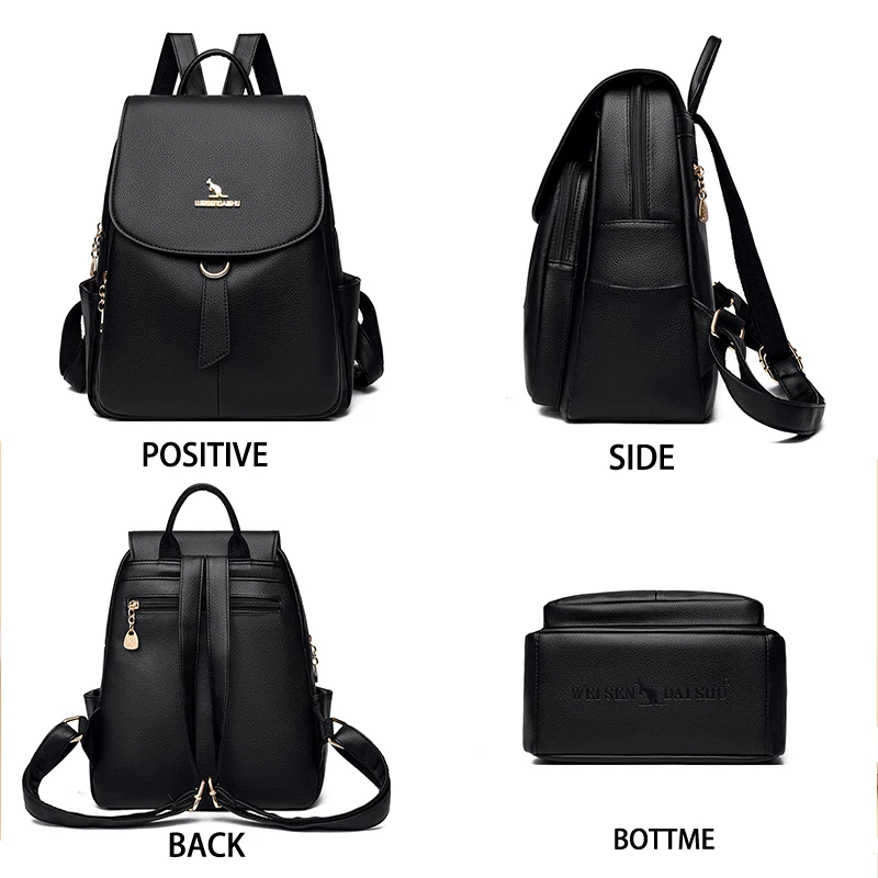 New Women\'s Retro Style Luxury Backpack High Quality Large Capacity School Student backpack Famous Designer Multi use Backpack