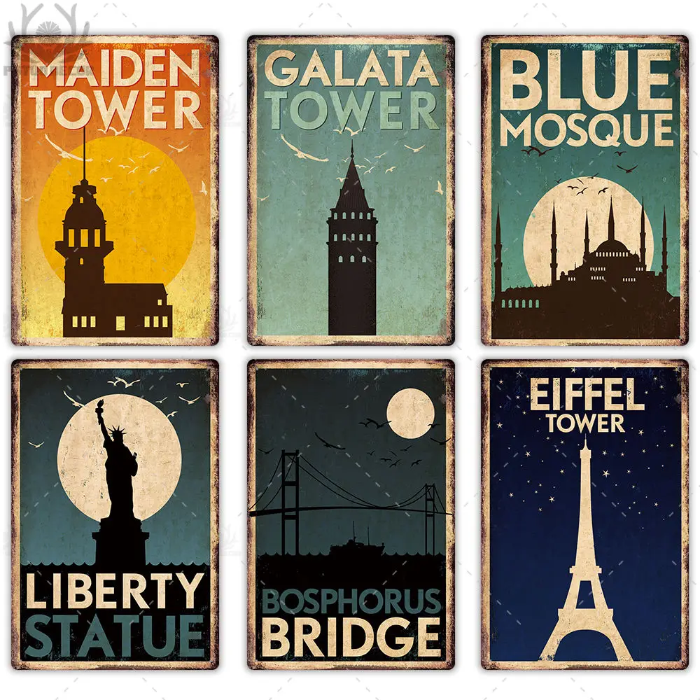 London Vintage Metal Poster Plaque Metal Vintage British Coffee Bar House Home Living Room Decorative Wall Decor Metal Tin Sign