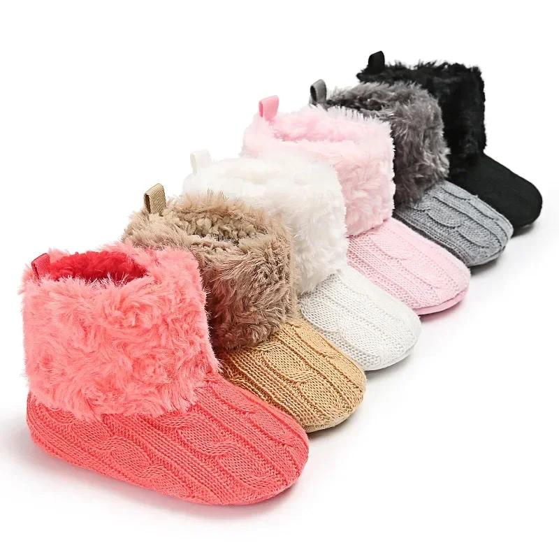 

Newborn Baby Girls Boys Snow Boots Winter Fuzzy Surface Fleece Soft Sole Anti-Skid Shoes Toddler Baby's Anti-slip Walking Shoes