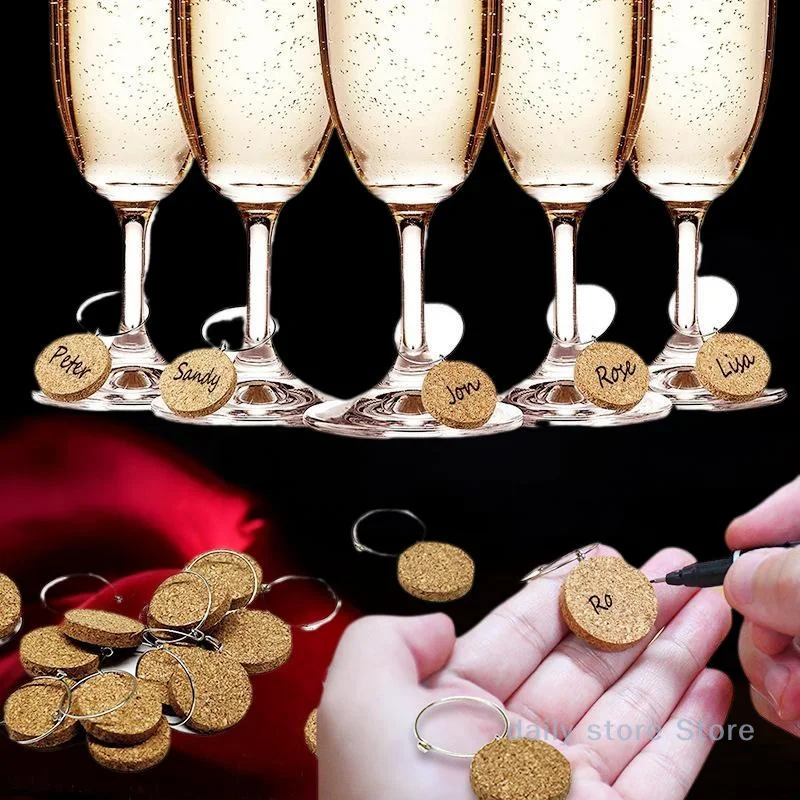 

1/6pcs Markers Charms Glass Markers Glasses Goblet Glass Rings With Wire Hoop Drink Marker For Party Holidays