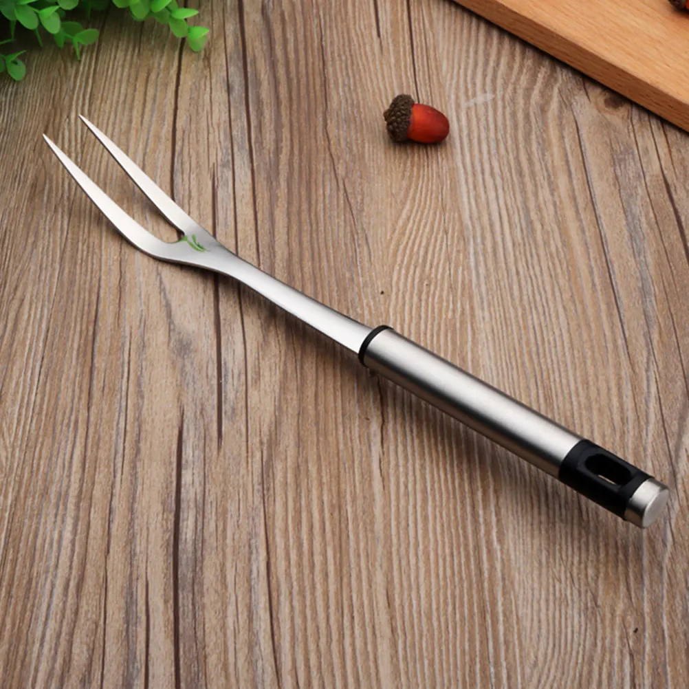 2Pcs Stainless Steel Grilling Utensils U-Shaped Roasting Forks for Bbq Steak Chicken Fish Hot Dogs Turkey Roast Outdoor Cooking