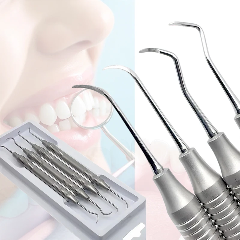 Dental Scaler Kit Stainless Steel Double-Ended Teeth Cleaning Tool Dentistry Instrument Professional