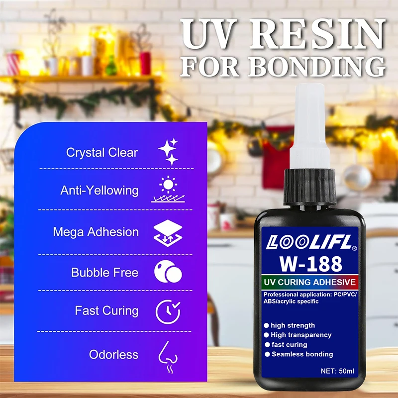 

Super Strong UV Glue Ultraviolet Light Adhesive Second Fix Curing Powerful Bond Glass Metal Acrylic Quick Sealant DIY Craft
