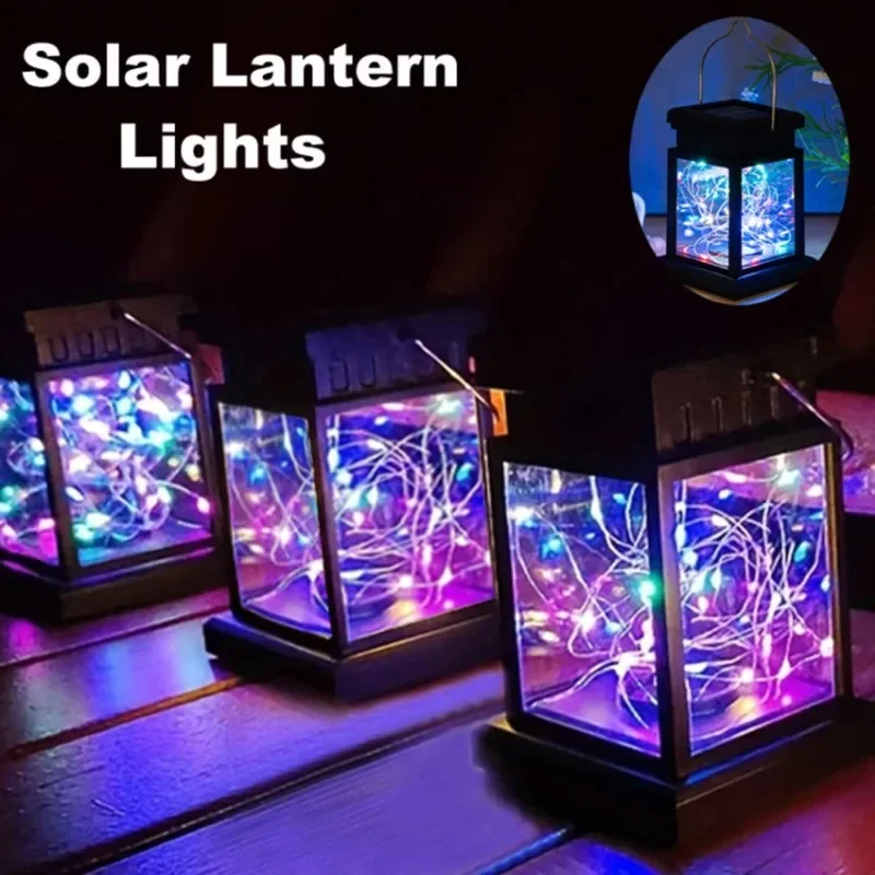 

Modern Solar Power Lights Lantern Lamps with 30 LED Colours Solar String Lights Portable Waterproof Outdoor Garden Decor Light