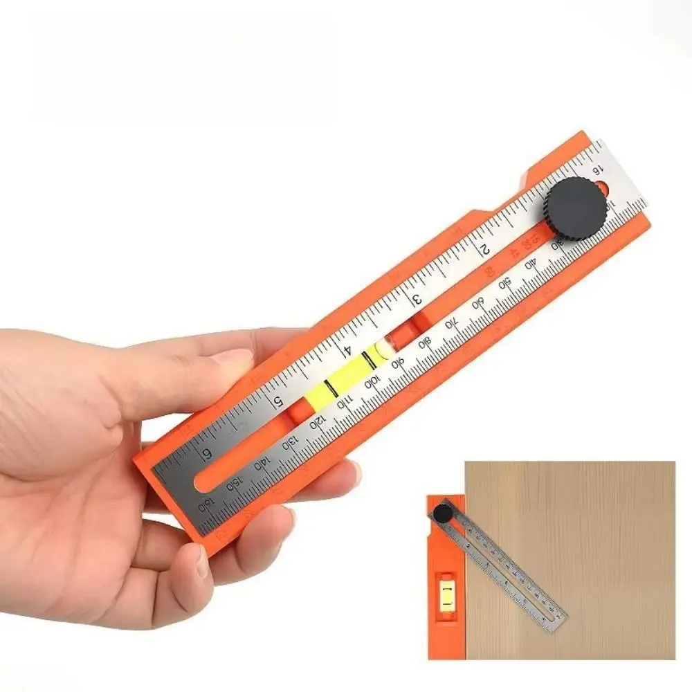 Multi-role Foldable Depth Measuring Ruler Adjustable Multi-angle Foldable Marking Ruler Protractor Tools with Blisters