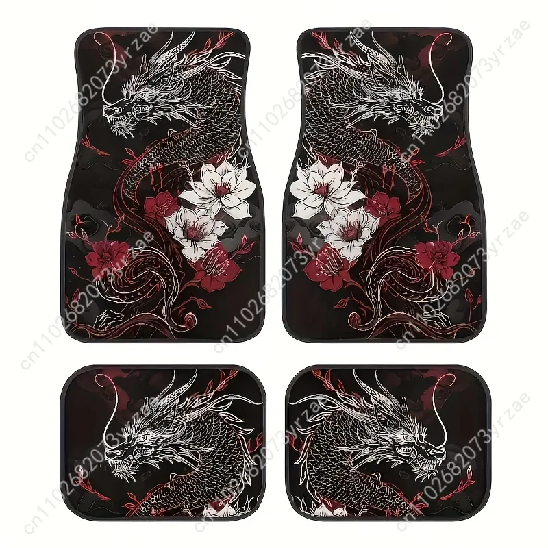 

Dragon 4pcs Universal Car Floor Mats All-Season Fashionable Auto Interio Absorbent Non-Slip Washable Car Floor Mats