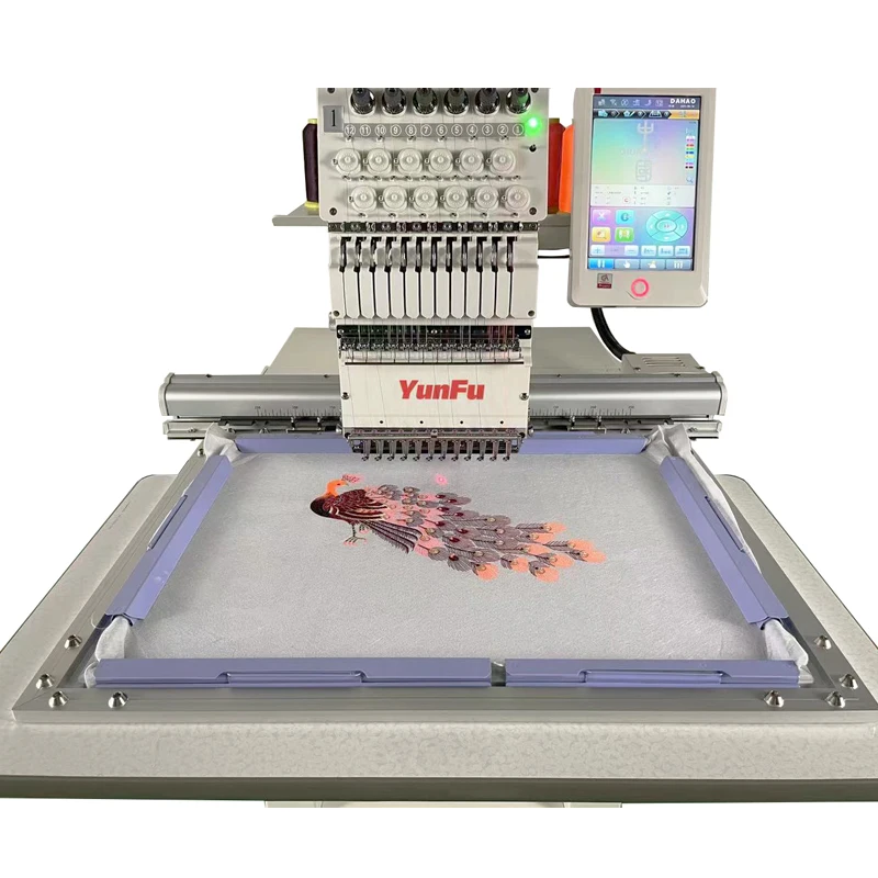 Single Head Embroidery Machine Embroidered Flat Cap Clothes Embroidery Machine with 8 in 1 Magnetic Hoop