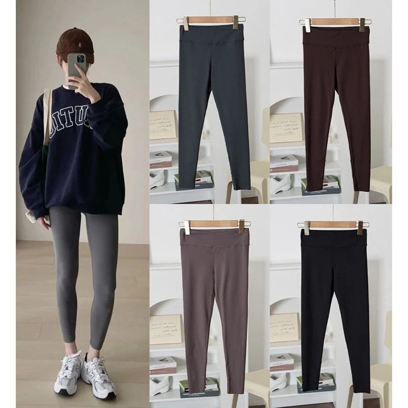 

Женские брюки для йоги с высокой талией, эластичные, повседневные, свободного кроя, однотонные, длинные, подходят для невысоких женщин