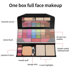 Professional Essential 33 Colors Eyeshadow Palette Blush Lip Gloss Makeup Beauty Cosmetics Glitter Eye Shadow Powder Kit Sets