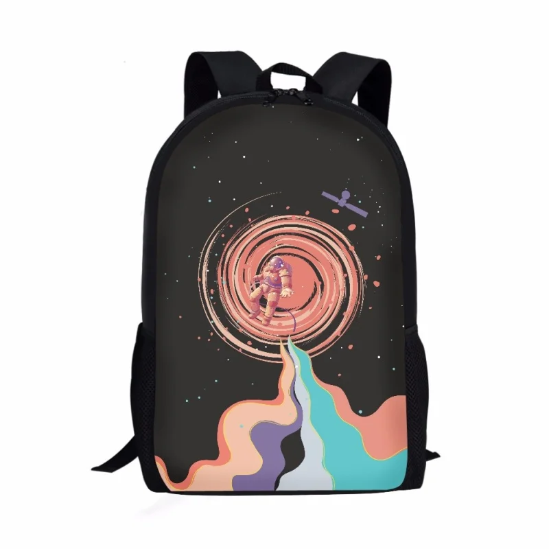 

Cartoon Space Astronauts Pattern Print Students School Bag Boys Girls Book Bag Teenager Daily Casual Backpack Travel Rucksacks