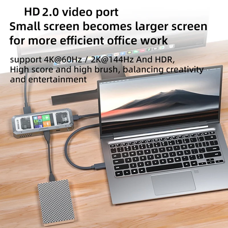 7-in-1 USB-C Docking Station with Smart Display and 100W PD