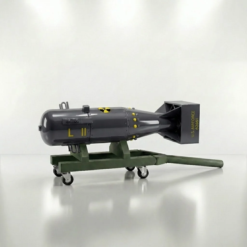 Military Educational Atomic Bomb Model Toy with Stand for Boys Collectible Plastic Tank War Vehicle Model Customizable
