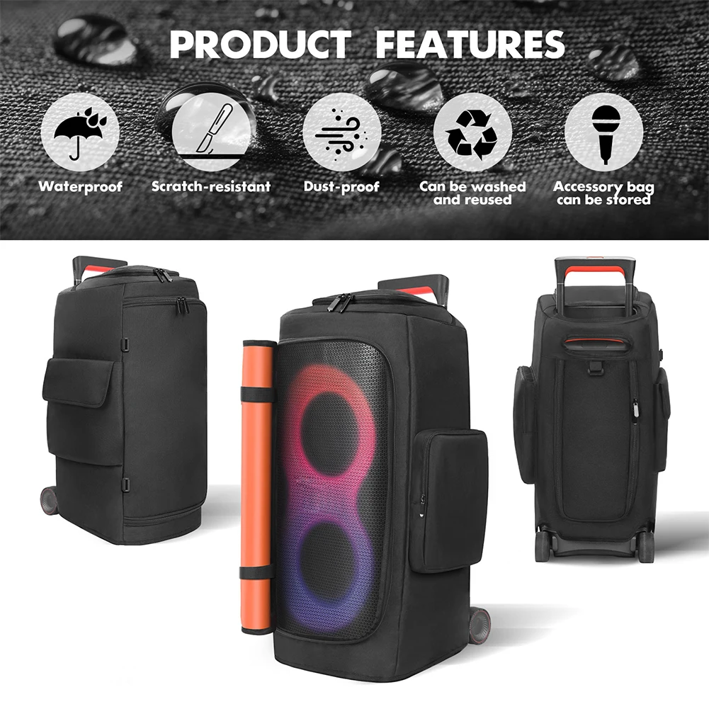

Пылезащитный чехол для JBL PARTYBOX 310/320, портативная сумка для хранения динамиков для вечеринок, защитный чехол на молнии с карманом для микрофона