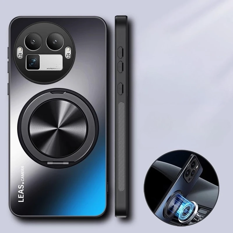 For Realme GT8 Pro AG Frosted Case Magnetic Ring Stand Holder Cases for Realme GT 8 GT8pro Matte Bumper Camera Protective Cover