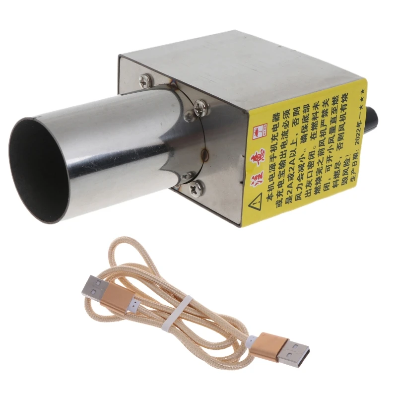 Ventilateur Barbecue USB 5V, souffleur d'air Portable pour Barbecue en plein Air, soufflet feu, Camping randonnée en acier