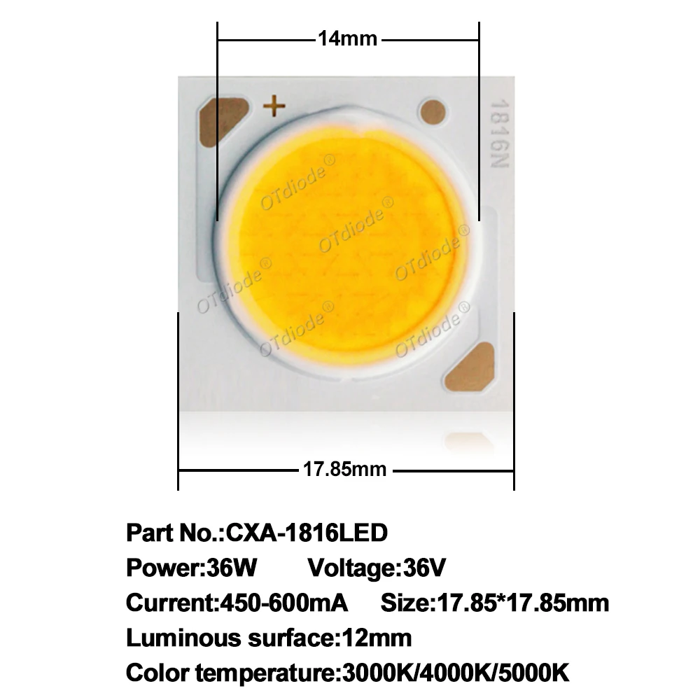 1-5pcs CXA1816 20w 30w 38W CXA 1816N Ceramic COB LED Array Light Warm White Easy White 3000K 4000K 5000K Square LED Chip Diode