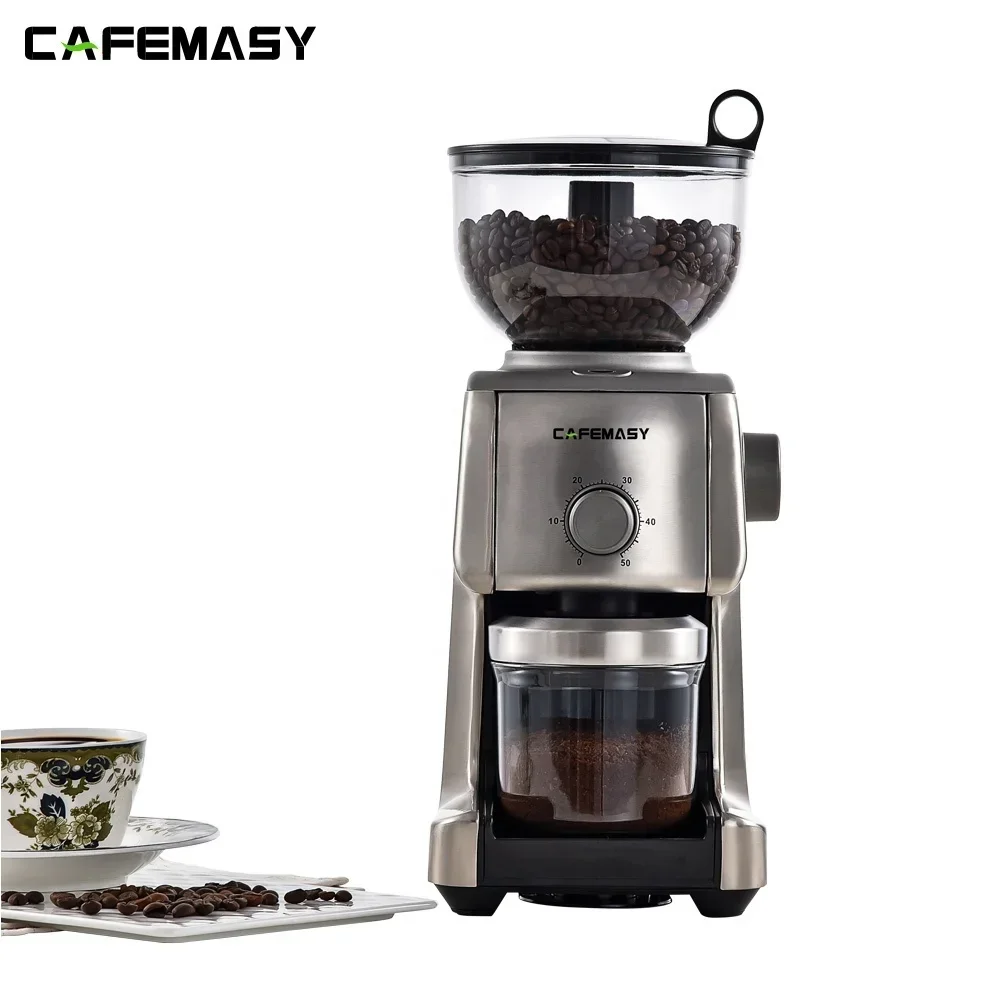 

220V CAFEMASY Household Appliances CB/CE Electric Conical Burr Coffee Grinder Machine Commercial Coffee Grinder 50/60Hz