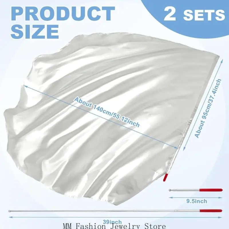 1 مجموعة أعلام العبادة نصف دائرة (1 قطعة العلم + 1 قطعة قضيب مرن) للرقصات الكنيسة الثناء أعلام الرقص للعبادة #6