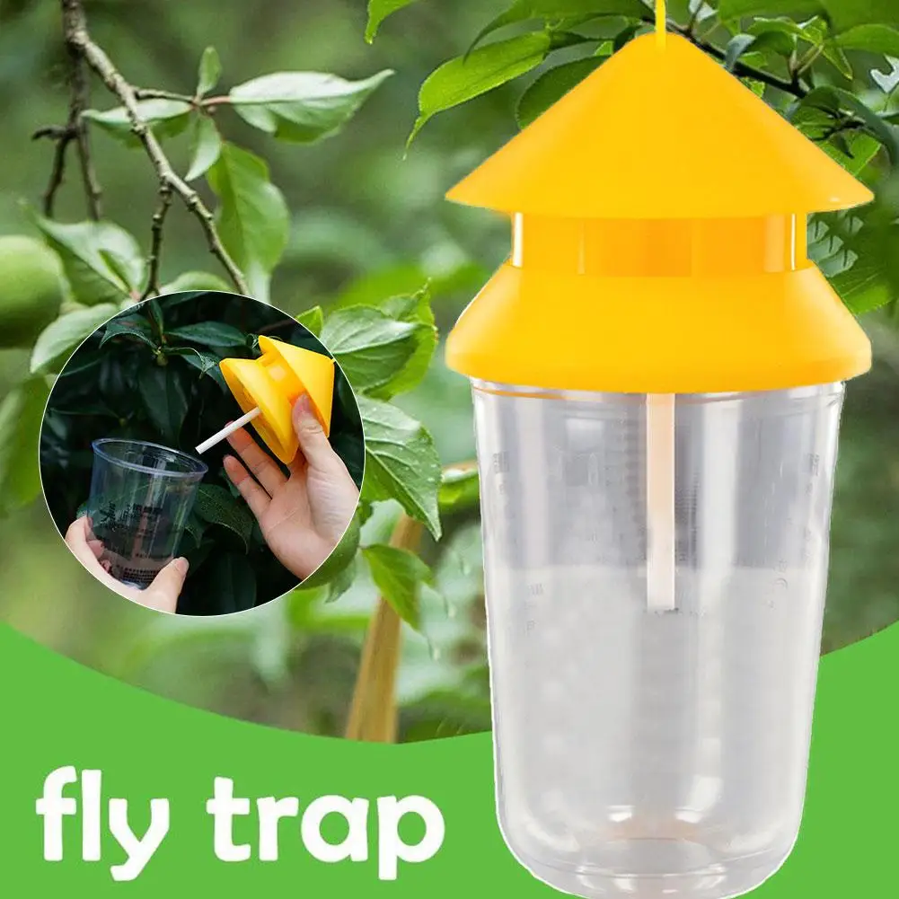 Fruit Fly Trap Killer Yellow Plastic Drosophila Trap Fly Fly Anti Products Killer Pest Insect Trap Catcher Control Orchard N5W0