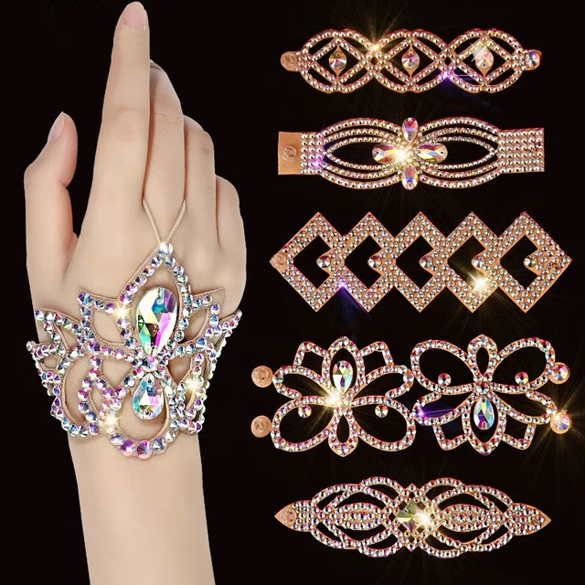 Accesorios para el escenario, pulsera de danza del vientre de gama alta para mujer y adulto, accesorios exquisitos a juego con diamantes de imitación