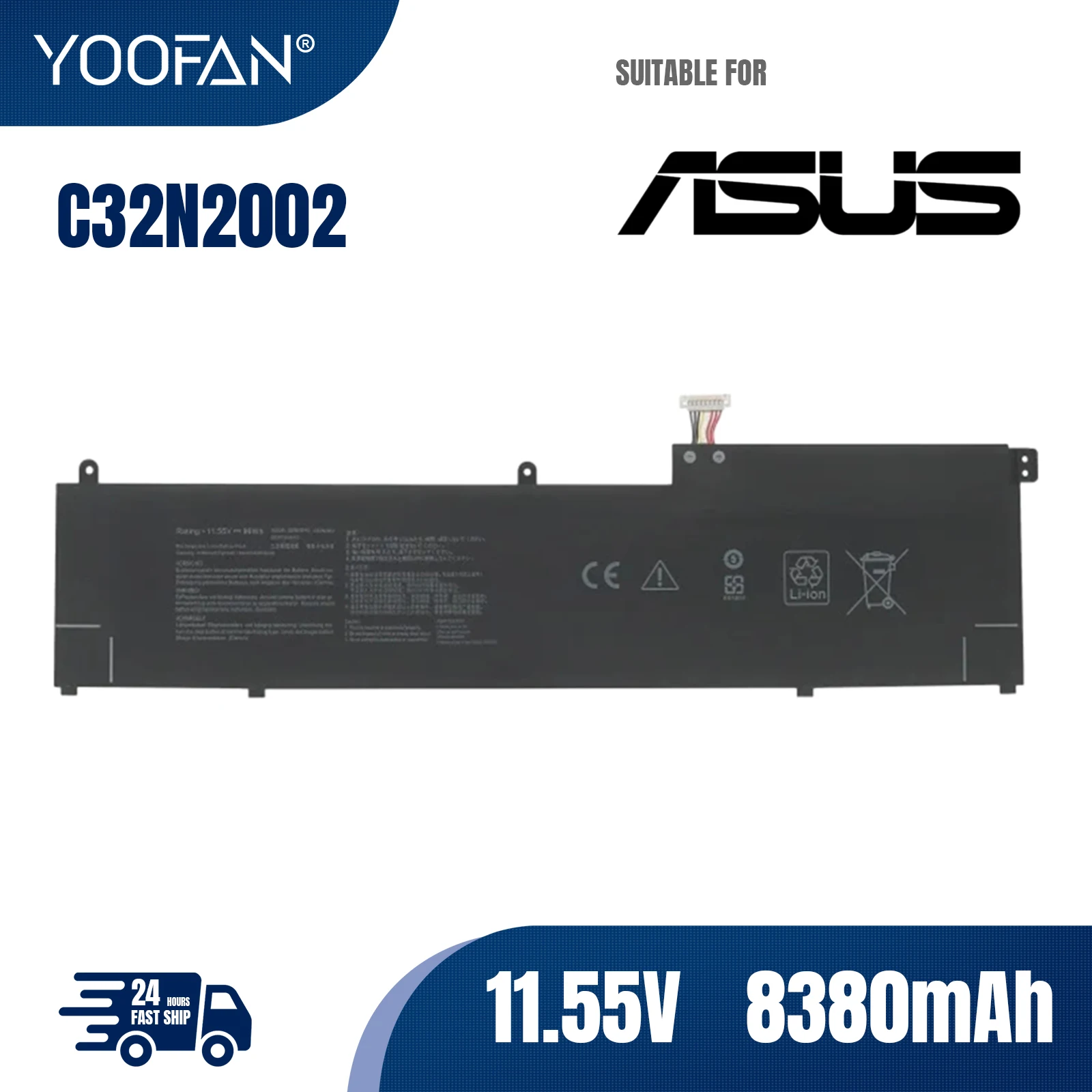 

YOOFAN C32N2002 Laptop Battery For ASUS ZenBook 15 BX535LH UM535QE UM535QA UM5500QA UX535LH UX535LI UX564EH Q528EH 8230mAh