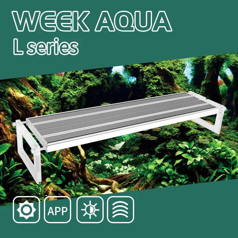 WEEK AQUA L Series Aquarium LED Plant Lighting Full Spectrum Aquatic Tank Lighting APP Control RGB for Tropical Fish Tank