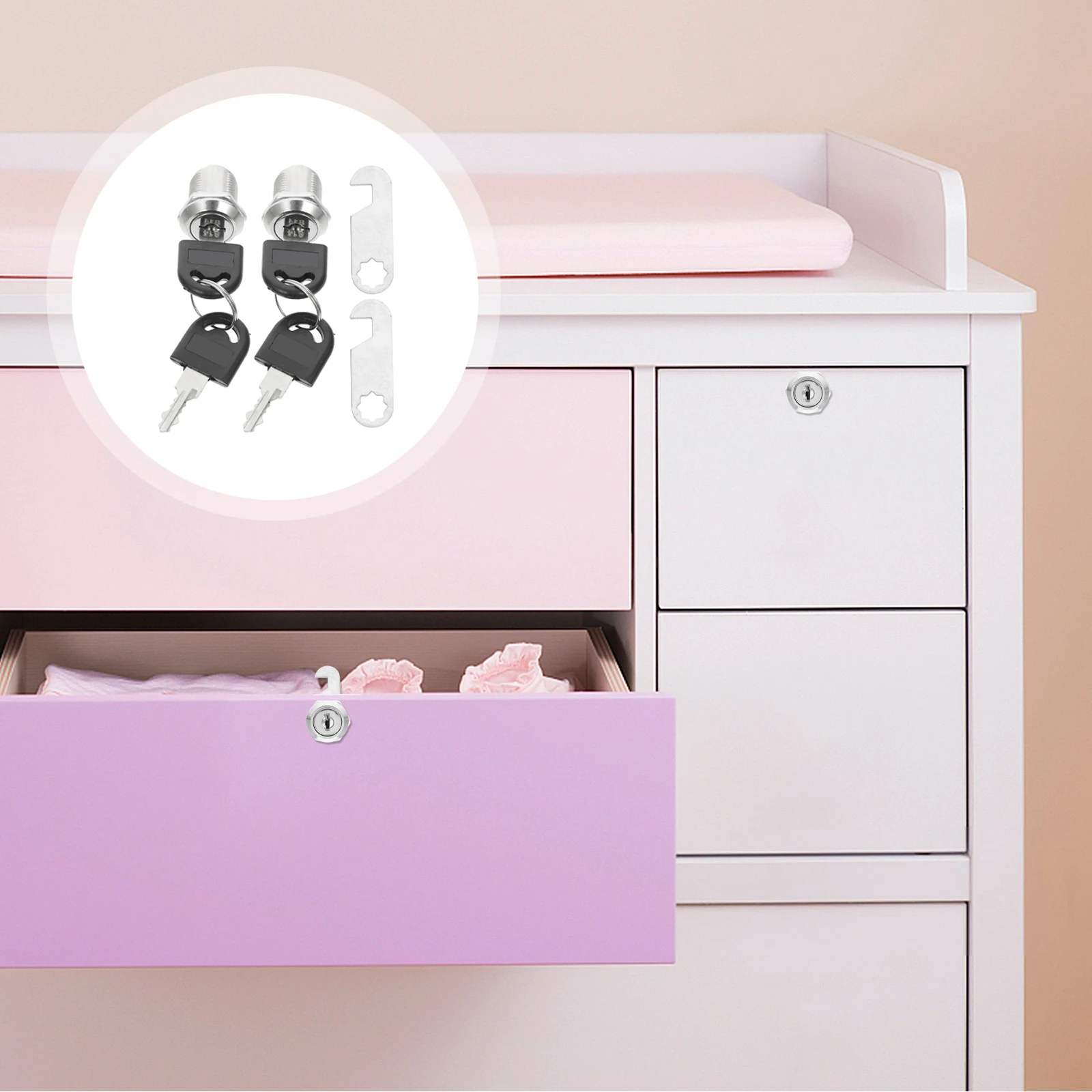 

4pcs Zinc Alloy Cam Locks for Drawer Cabinet Key Desk Office Locker Safe Storage Hardware