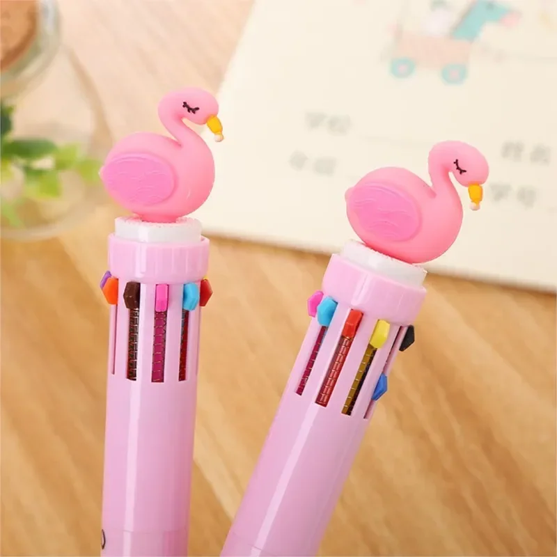 1 pc bonito dinossauro 10 cores caneta esferográfica robusta kawaii rollerball escola material de escritório presente papelaria escolar