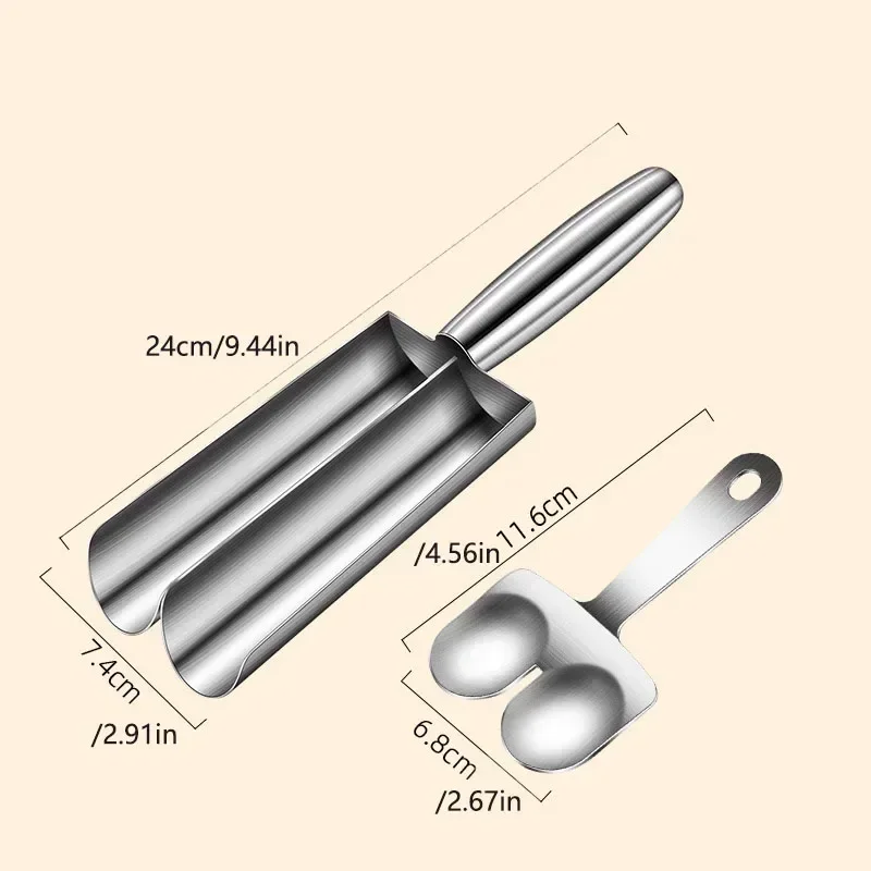 1PC 1/2/3/4Slot 304 Stainless Steel Meatball Maker Home To Do Fish Ball Shrimp Sliding Mold Rice Ball Meat Dish Scoop