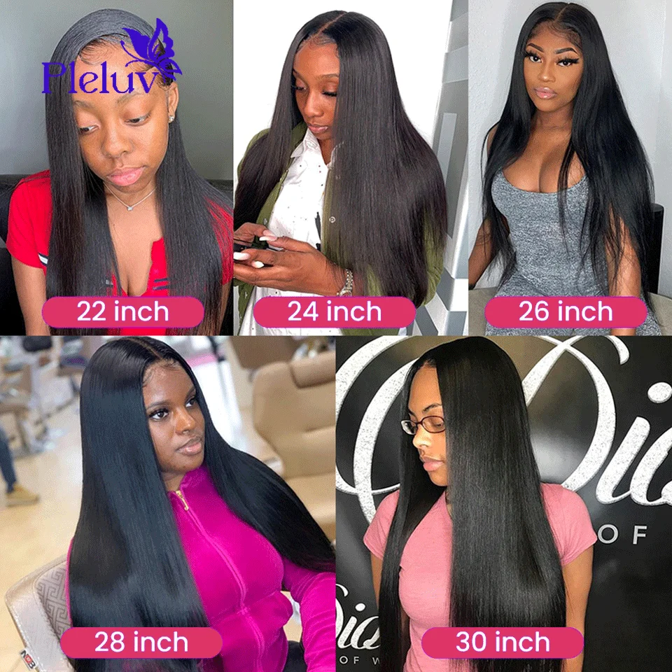 Straight Human Hair Wigs 13X4 Lace Frontal Wig Human Hair Pre Plucked Hairline Bleached Knots 4x4 Lace Closure Human Hair Wigs