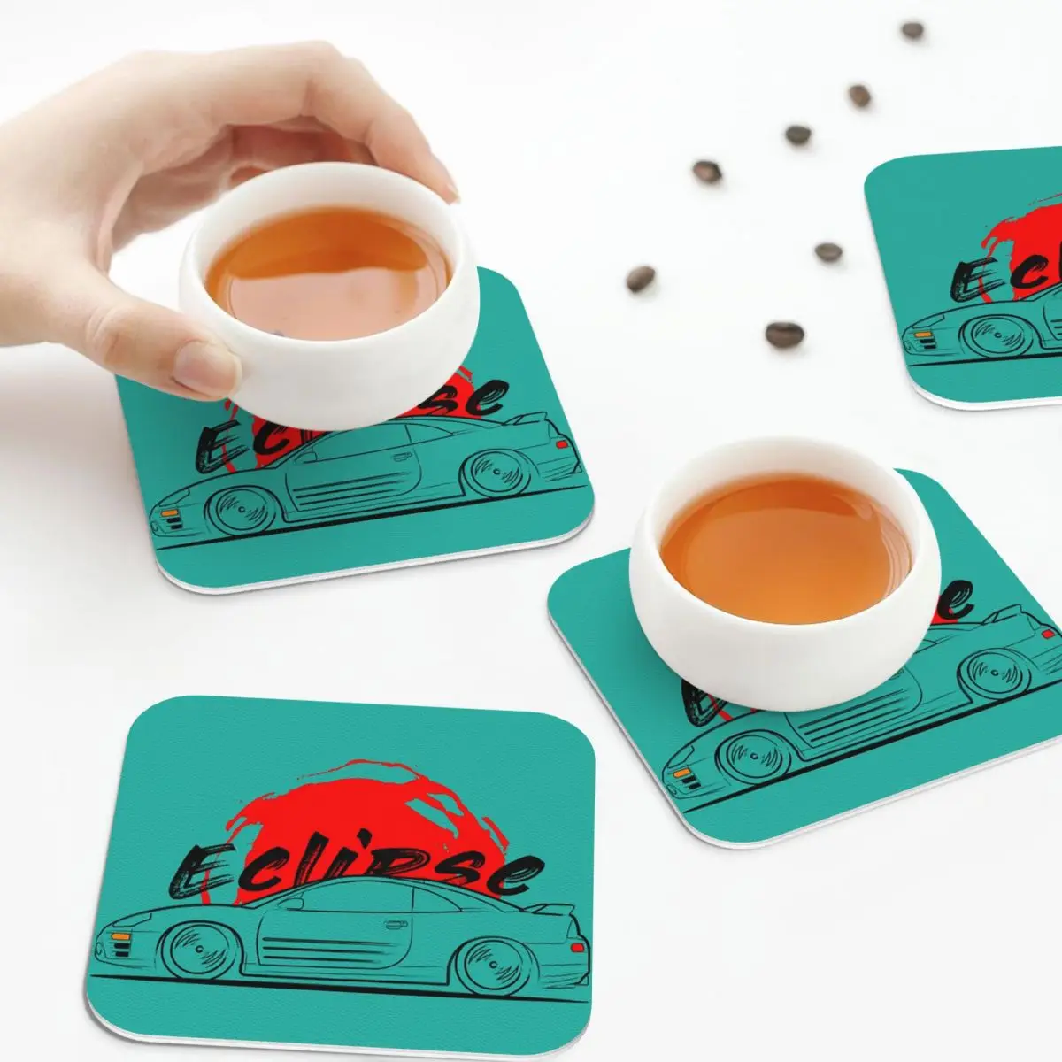 Eclipse 3 3G ECLIPSE Coasters Kitchen Placemats Waterproof Insulation Cup Coffee Mats For Decor Home Tableware Pads Set of 4