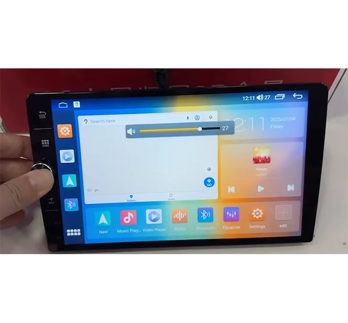 Single Knob Android T100 9 Inch WIFI Screen Android Auto System High Quality Multi Function Car DVD Player