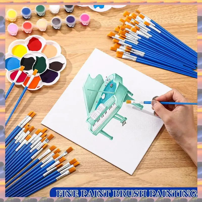 

(Срочная распродажа) 500 шт. плоские кисти оптом для классных поделок, акриловая картина маслом, акварельная живопись, холст, живопись на лице