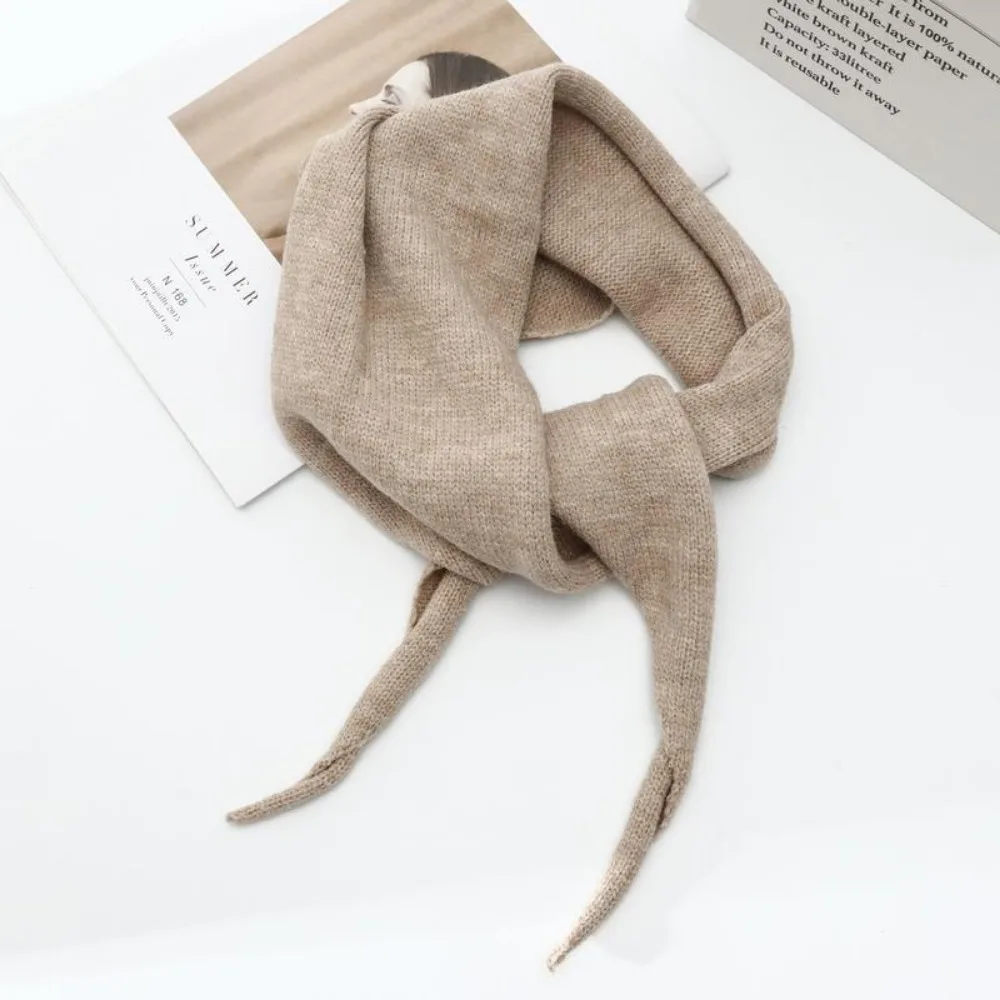 

Новый корейский стиль шерстяной треугольный шарф зимняя мода теплый вязаный шарф украшение одежды женский платок шаль