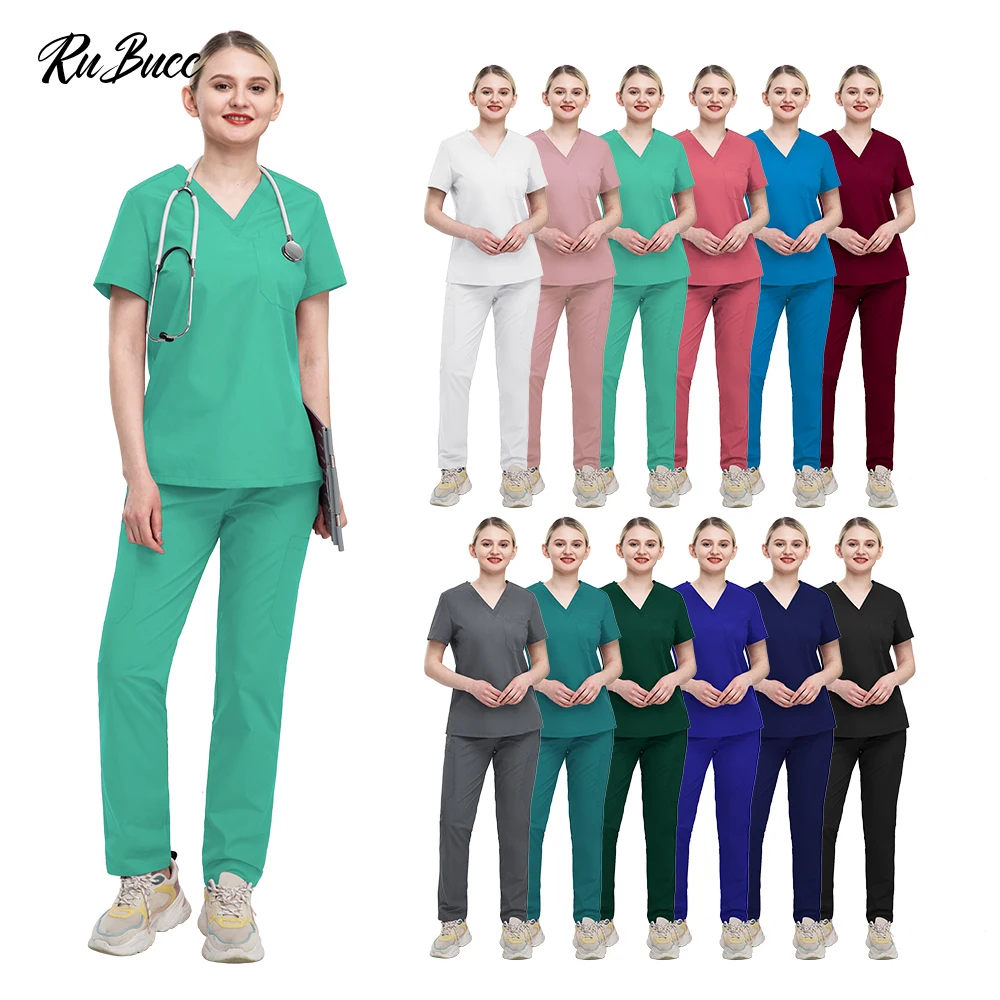 

Lab Work Clothes Medical Surgical Uniform Pet Hospital Doctor Costume Women Dental Clinic Scrubs Suits Pharmacy Nursing Uniforms