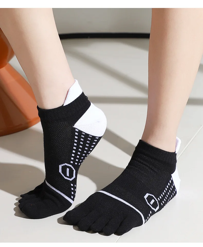5 Pairs Short Sport Socks for Men Women Summer Breathable Thin Mesh Boat Sock Cotton Badminton Running Ankle Socks Five Fingers