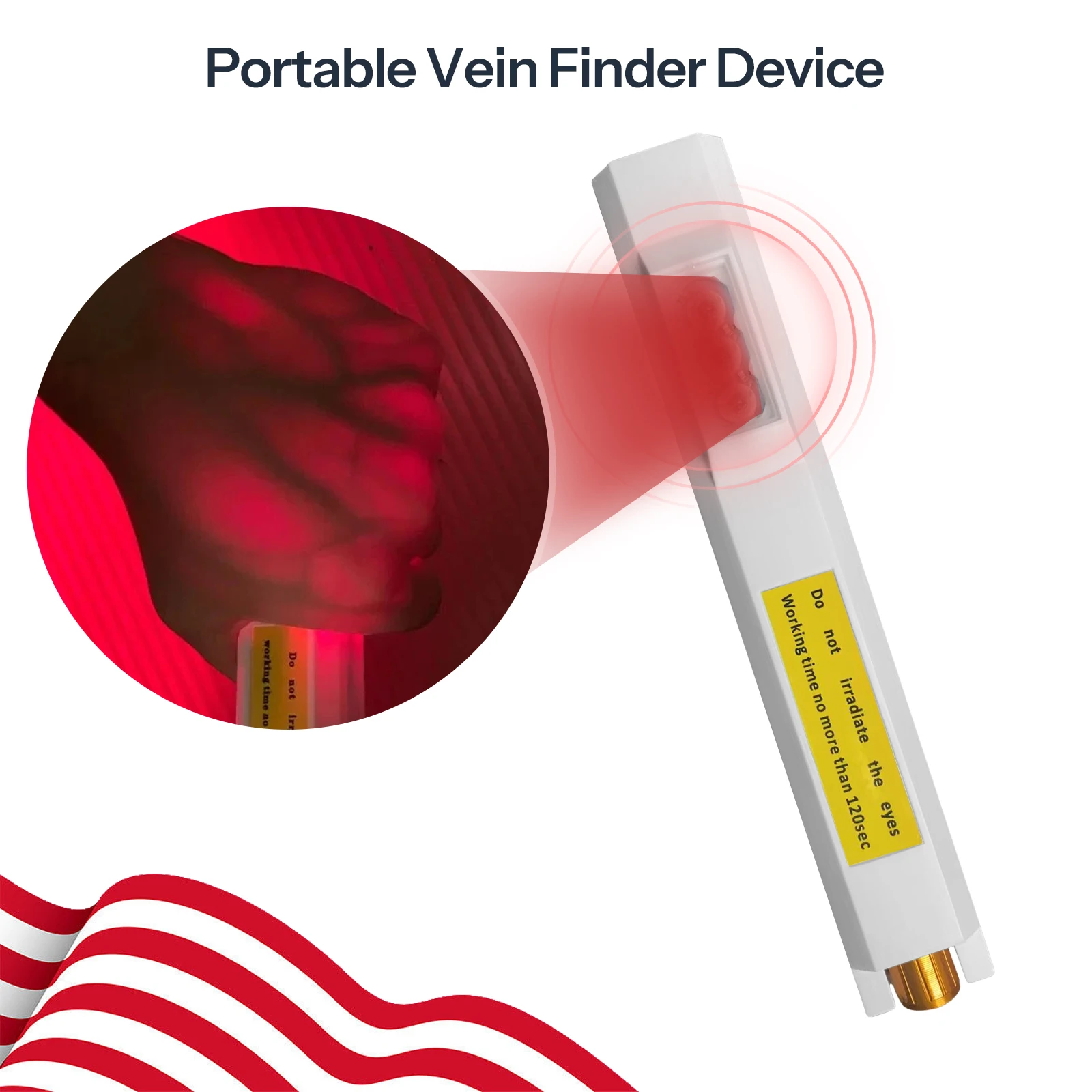 

Портативный инфракрасный венозный локатор ETERFANT, устройство для поиска вен, детектор вен с 3 светодиодами, DC7.4V 650mA YYD-01